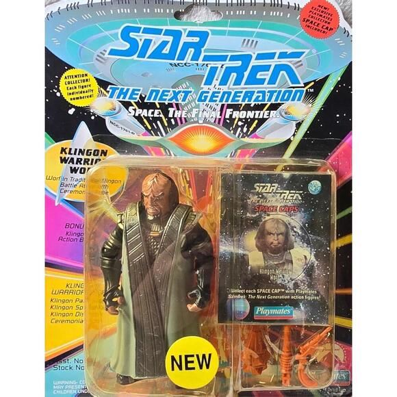 vintage 1993 Playmates Toys Star Trek: The Next Generation Klingon Warrior Worf - Picture 2 of 4